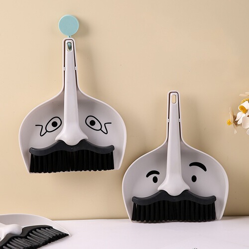 Desktop mini broom dustpan set Mr. Beard children's student desk combination cleaning broom garbage shovel