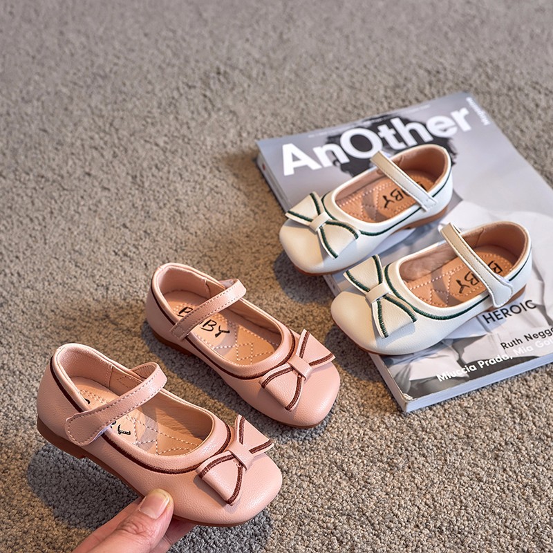 2021春季新款韓版軟底時尚透氣單鞋中小童魔術貼公主鞋女童小皮鞋