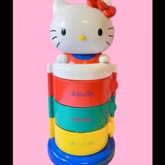 爆款中古三丽鸥HelloKitty旋转收纳可爱猫头KT收纳架推拉一体