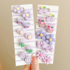 Children's elastic hair rope with pigtail, cartoon cute hairpins, hair accessory, no hair damage