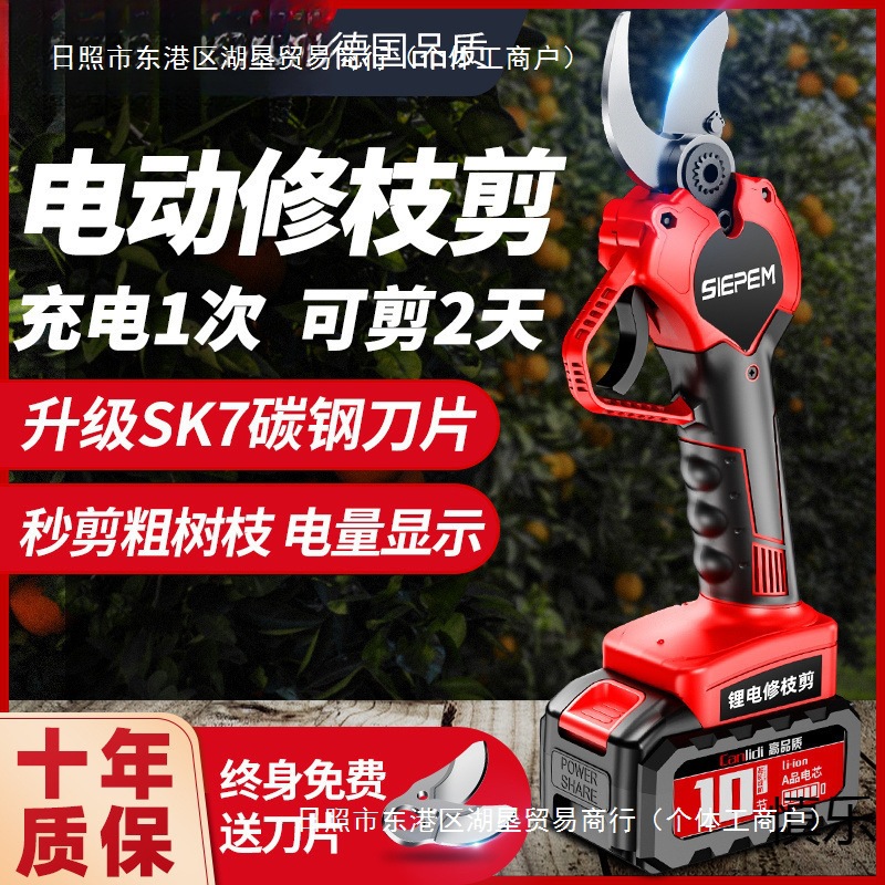 德国进口电动剪刀修枝剪刀果树充电式液晶无线锂电园艺园林粗枝