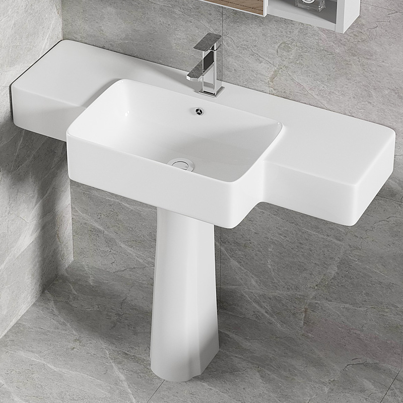 家用户外立柱式洗手盆小户型卫生间立柱盆一体陶瓷落地洗脸盆阳台