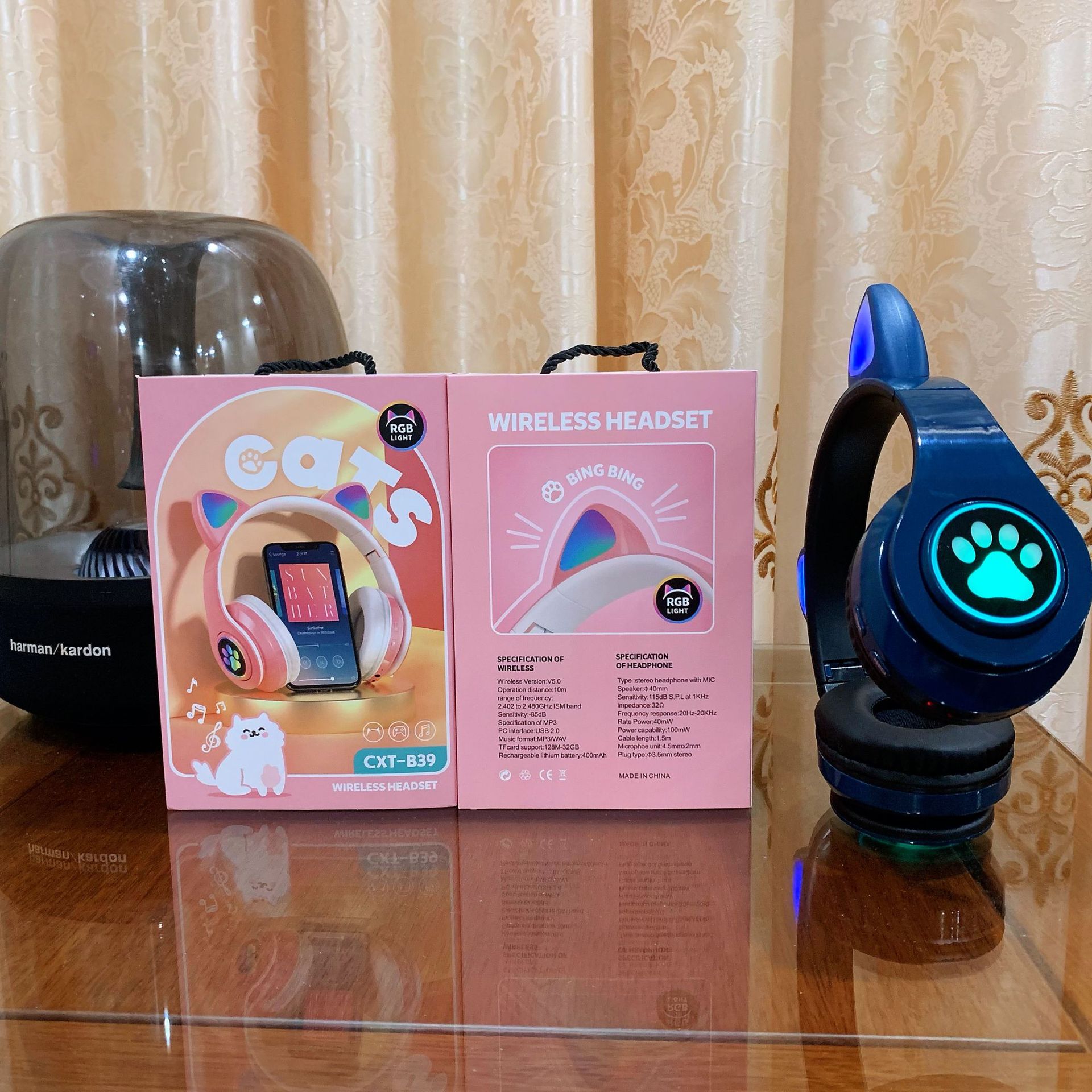 Transfronterizo en stock suministro B39 oreja de gato auriculares Bluetooth plegable auriculares estéreo auriculares inalámbricos al por mayor