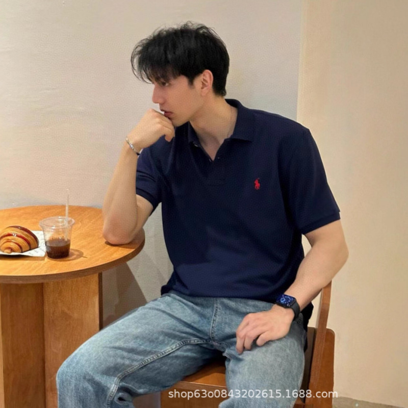 Original Quality Ralph@Ralph 25Ss Classic Pony Logo Embroidered Summer Lapel Men's and Women's Polo Shirts