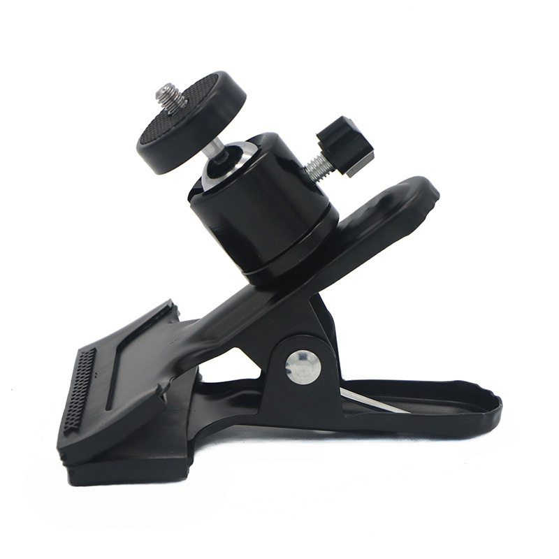 Powerful Clamp Universal Gimbal Lamp Head Flash Digital Camera Live Broadcast Small Ball Type Semi-Metal Fixed Auxiliary Iron Clamp