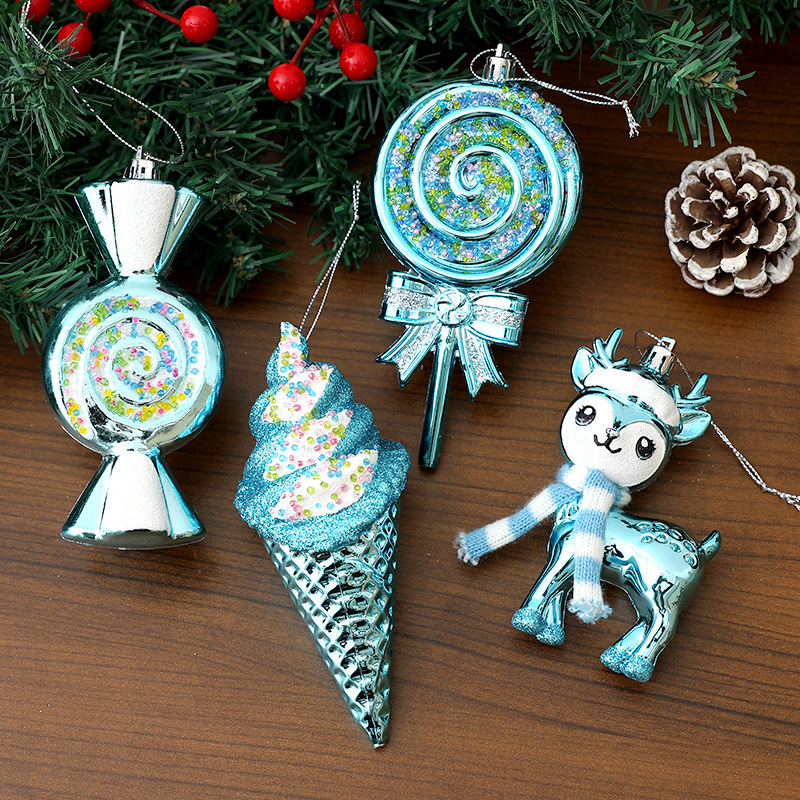 Christmas tree decoration small pendants cross-border electroplating candy pendants party atmosphere decoration holiday gift pendants