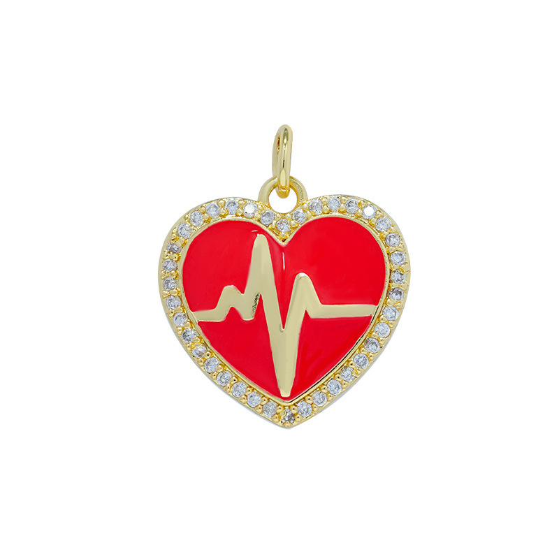 5g Weight Pendant Jewelry Making Type 17*18.8mm Jewelry Making Size Zircon Inlay Material DIY Jewelry Accessories Classification 1 Piece Quantity Copper Material Heart Shape Pattern Plating Design Simple Style Style 1 Piece 17*18.8mm Copper Zircon Heart Shape Pendant 8
