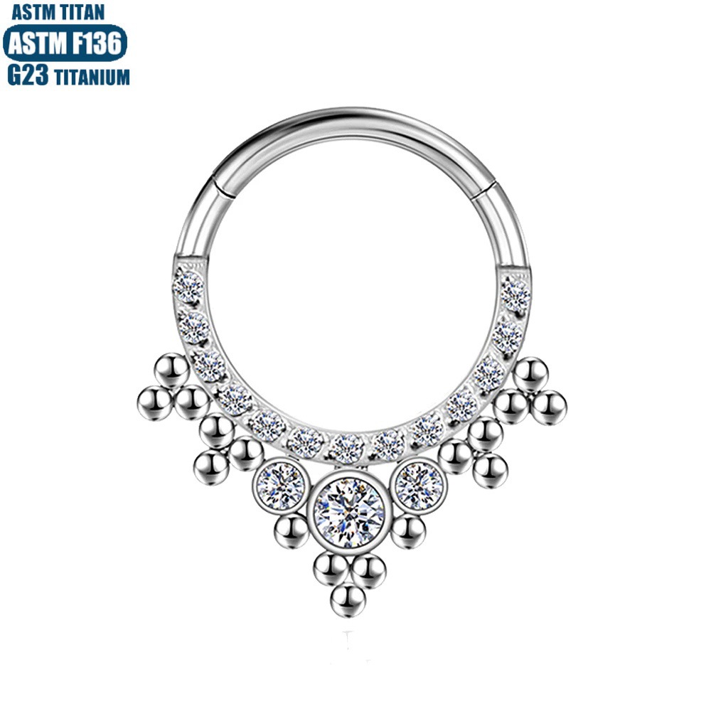 Silver pointed spike labret stud material detail
