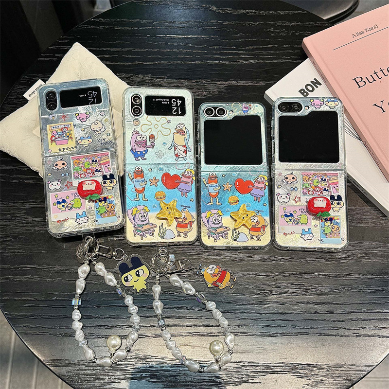 Ins Tinfoil Pattern Cartoon Thug Boss Suitable for Samsung Zflip7 Flip Cover Zflip6/ 50% off Stackable Z4
