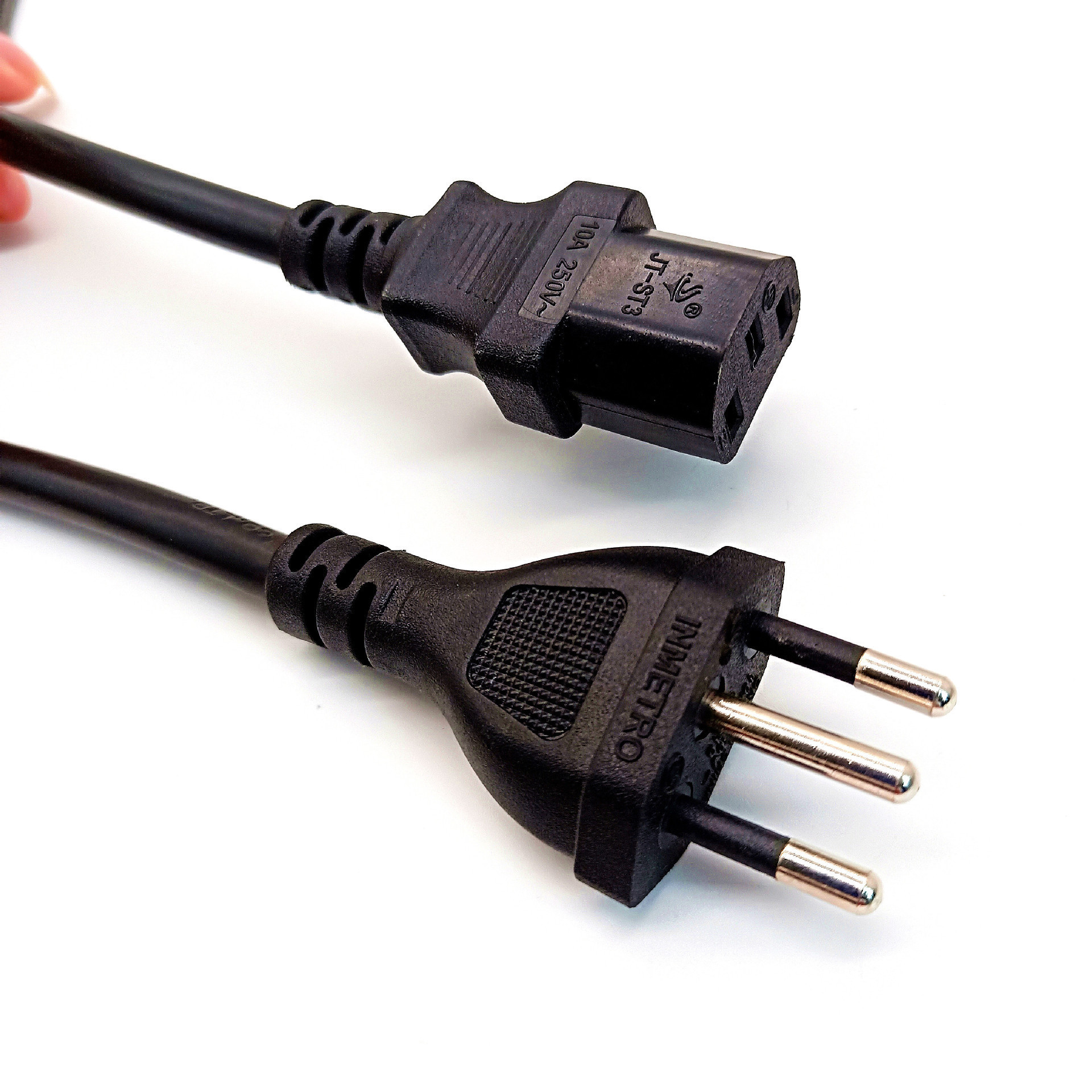 厂家供应巴西INMETRO认证三插电源线 巴西三芯插头线带认证