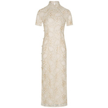 秋冬宴会连衣裙国风复古改良年轻长款旗袍新娘结婚敬酒礼服 66781