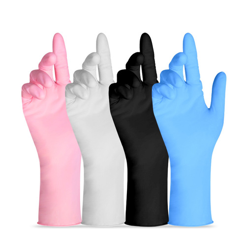 Disposable pure nitrile gloves, food-grade protective high-elasticity nitrile gloves for cross-border export, powder-free finger-mitt nitrile gloves