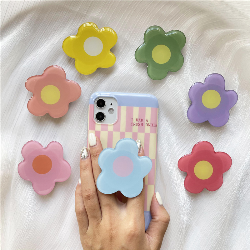 15g Weight Mobile Phone Universal Applicable Brands Folding Bracket Classification Plastic Material Flower Pattern Cute Style Flower Plastic Cute Mobile Phone Universal Folding Bracket 5