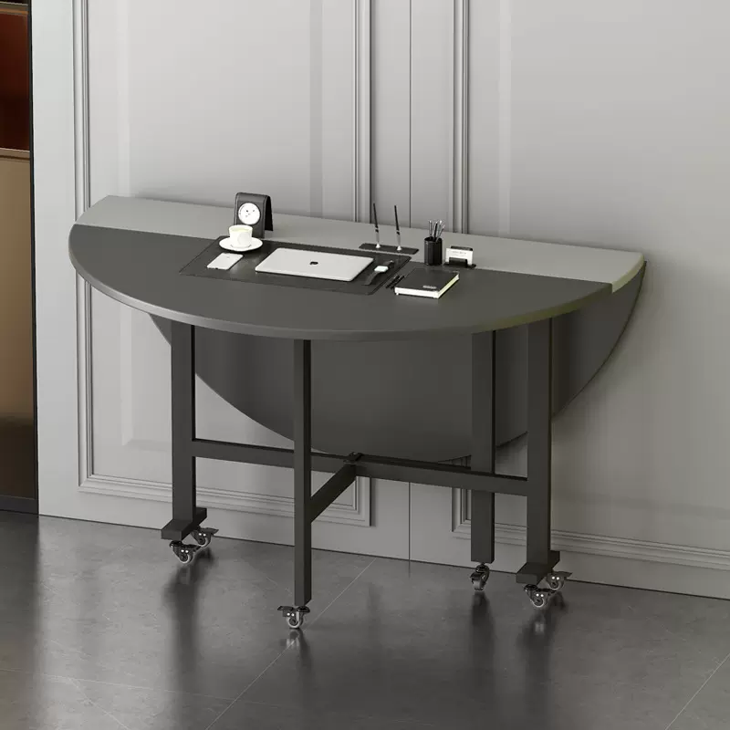 哇噢折叠餐桌家用小户型可折叠桌子简约餐厅圆形饭桌可移动大圆桌