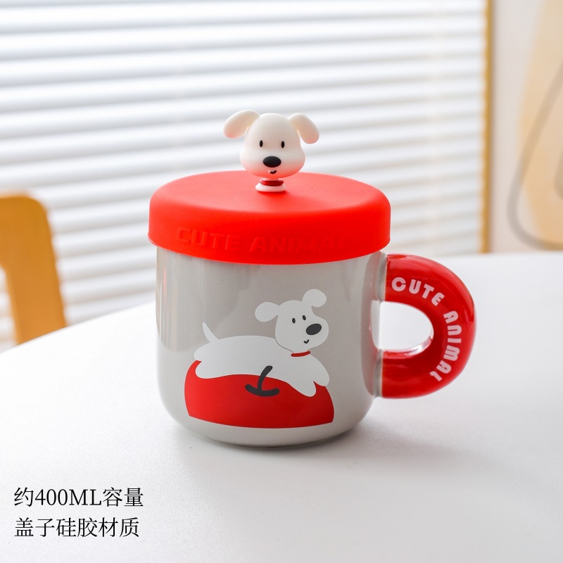 Tazas de agua de cerámica de dibujos animados creativos tazas de agua con tazas de café lindas tazas de regalo de cumpleaños para niños