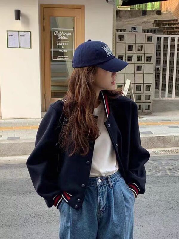 American Retro Baseball Jacket for Women, Spring and Autumn 2024 New Style, Petite College Style Popular Versatile Jacket Top American Retro Baseball Jacket for Women, Spring and Autumn 2024 New Style, Petite College Style Popular Versatile Jacket Top