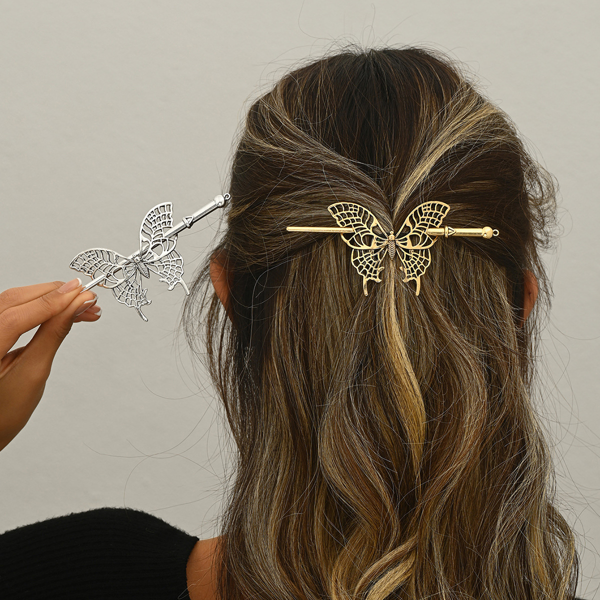 Amazon brota brocas de cabello antiguo hecha a mano DIY joyas de cabello mariposa hueco accesorios de cabello brocas de cabello de novia