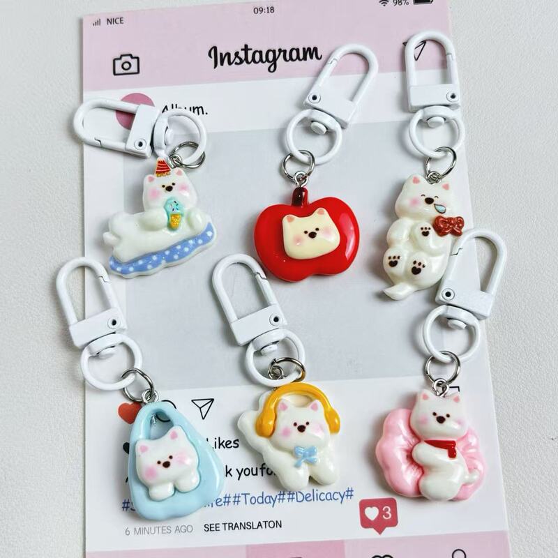 Cute West Highland Puppy Keychain Pendant Girl Bag Cartoon Pendant Student Backpack Accessories Best Friend Gift Cute West Highland Puppy Keychain Pendant Girl Bag Cartoon Pendant Student Backpack Accessories Best Friend Gift
