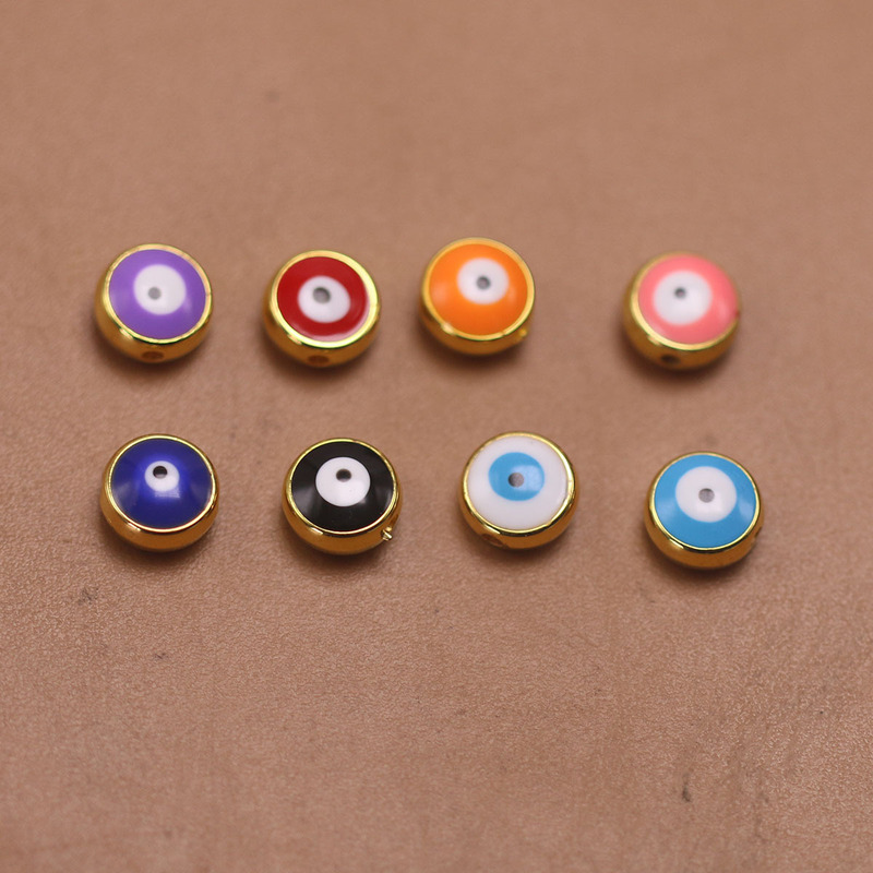 Unique and innovative devil's eye spacer beads, double-sided enamel, handmade beaded bracelet and necklace pendant material Unique and innovative devil's eye spacer beads, double-sided enamel, handmade beaded bracelet and necklace pendant material