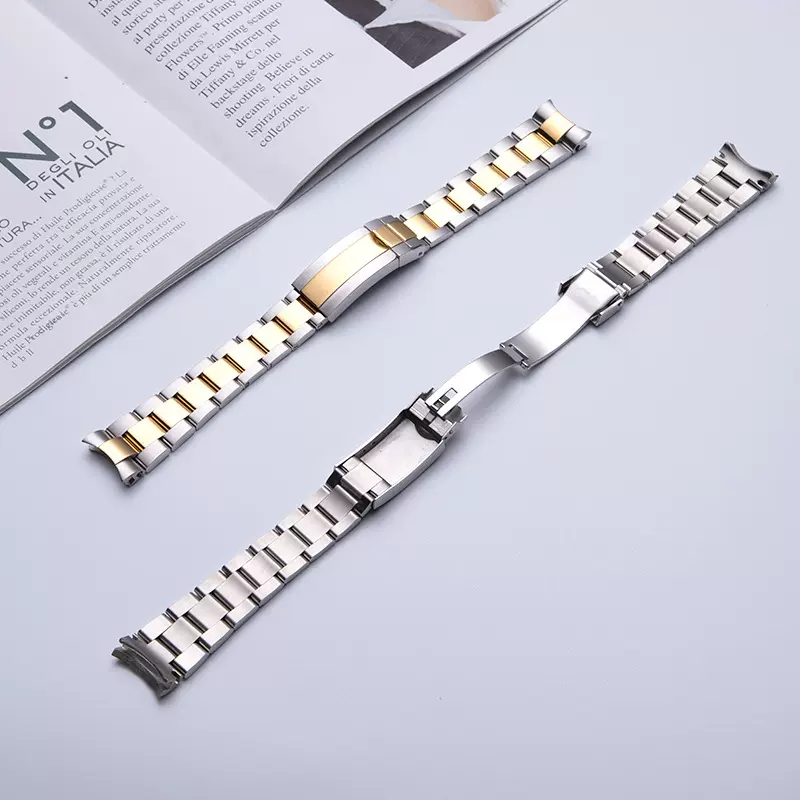 不锈钢流行三珠表带，可调节表带，叉口表带潮流精致表扣国风