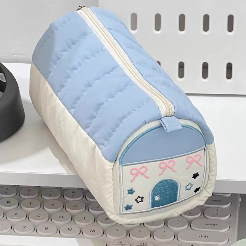 Bolsa de bolígrafo de temporada escolar, bolsa de almacenamiento de papelería multifuncional de gran capacidad, bolsa de dolor de alto valor facial