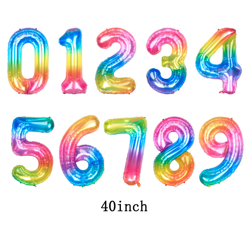クロスボーダー卸売 40inch アメリカ版デジタルホイルバルーン模造アメリカンスリムデジタル誕生日パーティー装飾バルーン|undefined