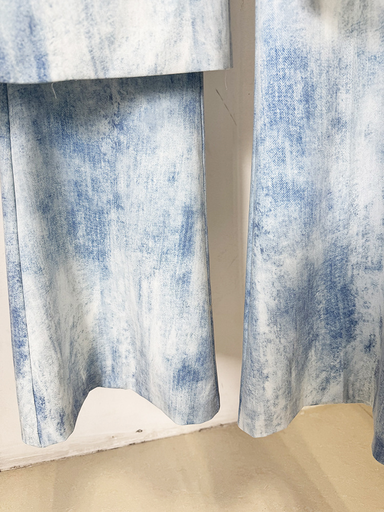 Spring Tie Dyed Printed Slim Fit Mid Length Blazer Trousers Two Piece Set 13 Spring Tie Dyed Printed Slim Fit Mid Length Blazer Trousers Two Piece Set