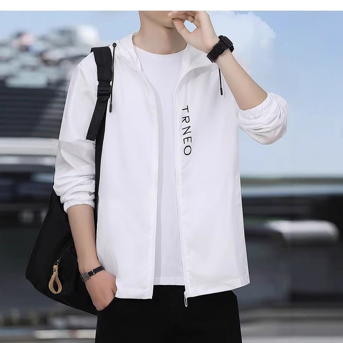 Sun Protection Clothing, Summer Thin Breathable Men's Casual Ice Silk Jacket, Outdoor Fishing Skin Windbreaker Upf50 Ice Feel