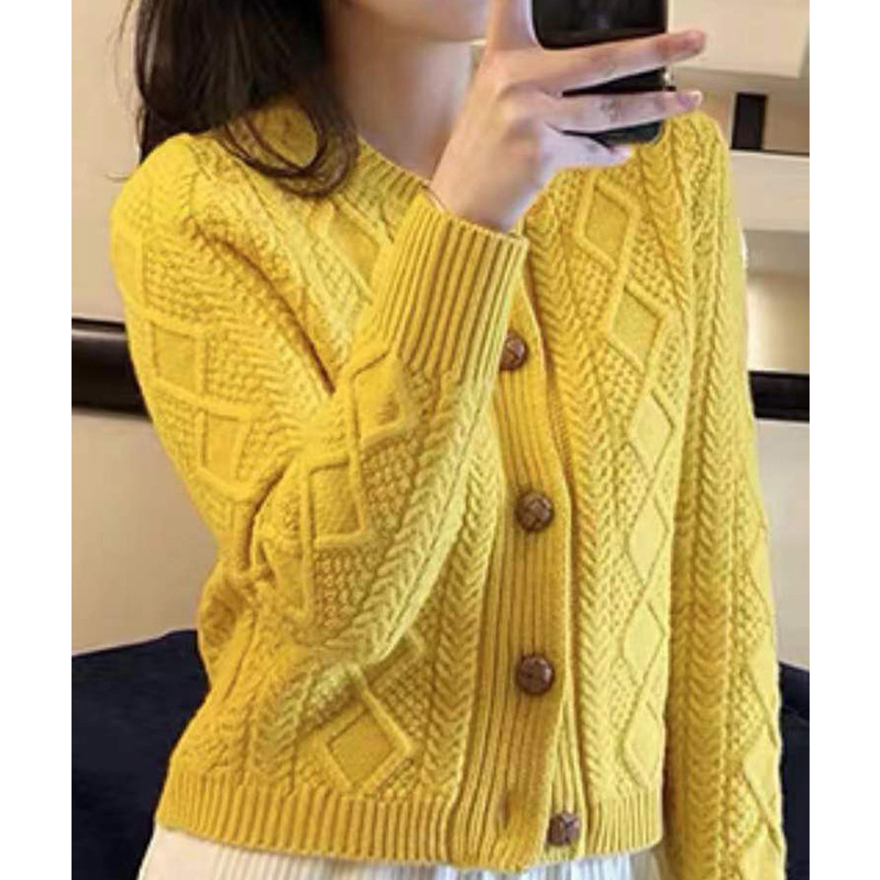 Knitted Cardigan for Women, 2025 Autumn New Fashion Stylish Short Coat, Popular Loose Thick Sweater Knitted Cardigan for Women, 2025 Autumn New Fashion Stylish Short Coat, Popular Loose Thick Sweater