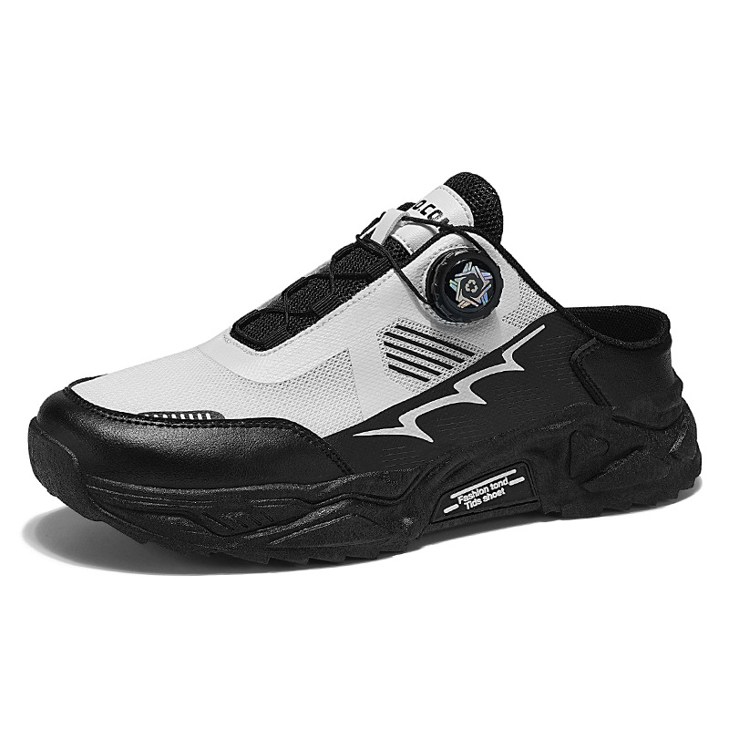 Calzado deportivo con hebilla giratoria verano nuevo estilo de malla para hombre transpirable zapatos casuales para hombre zapatos casuales de un pie