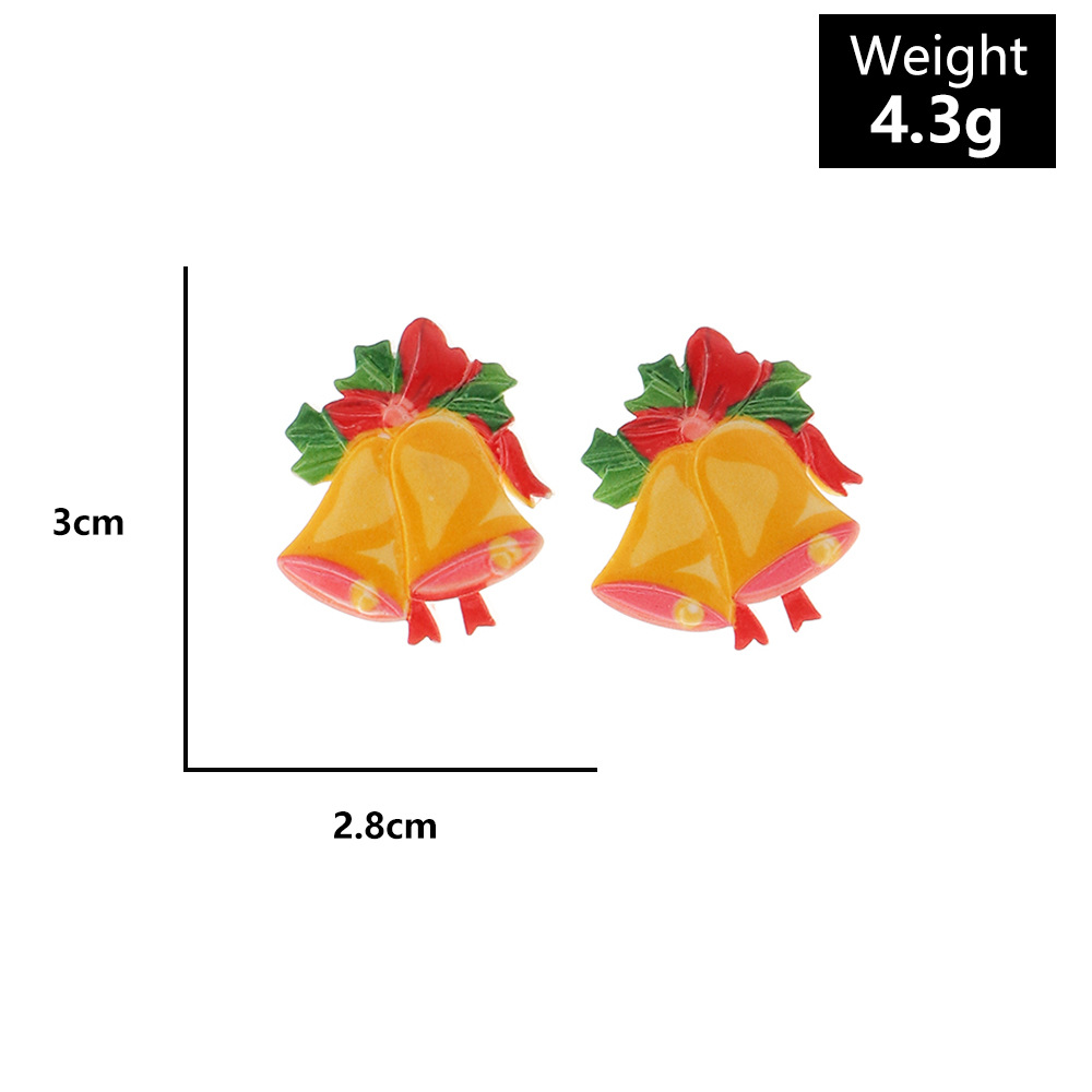 Cartoon Christmas Snowman Bell Resin Earrings Wholesale Jewelry Nihaojewelry display picture 19