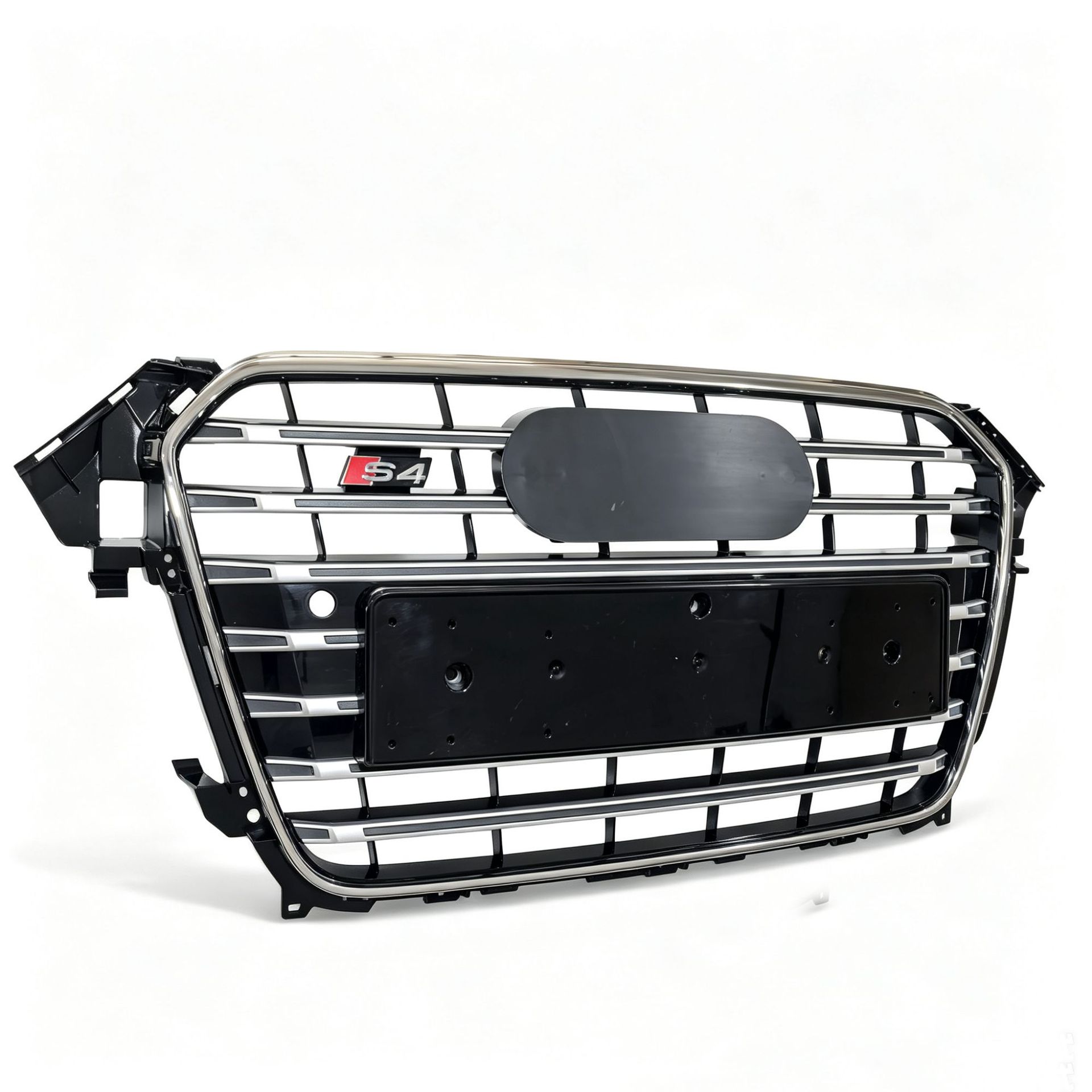 S4 Style Front Grille with Chrome and Glossy Black Finish for 2013-2016 Audi A4 S4 B8.5
