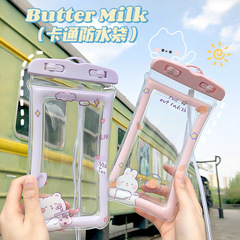 夏のプラスチック携帯電話かわいい漫画透明エアバッグ防水バッグ流砂耐衝撃バッグ水泳携帯電話バッグ