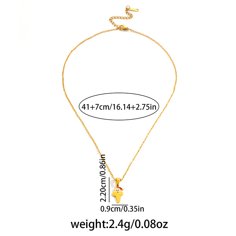 7g Weight 0.03µm Gold Plating Thickness Electroplated Gold Plating Process Golden Plated Plating Material 201 Stainless Steel Pendant Material Pendant Necklace Classification 201 Stainless Steel Chain Material cable chain Chain Type 1 Piece Quantity Holiday, Daily Occasion 201 Stainless Steel Material Santa Claus, Number Pattern Women's Gender Cute Style Plating Craft Fashionable Stainless Steel Christmas Necklace For Women 26 Small Letter Pendants Versatile Minimalist Choker Trendy Accessory 48