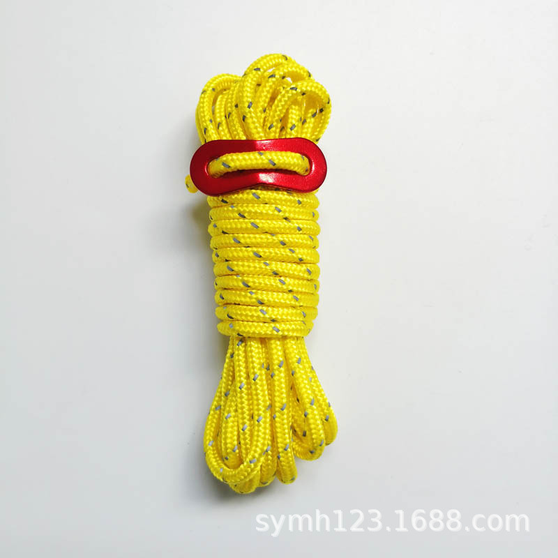 Suministro directo transfronterizo de cuerda de camping al aire libre carpa cuerda vinculante dosel cuerda a prueba de viento cuerda reflectante fija en stock fábrica al por mayor