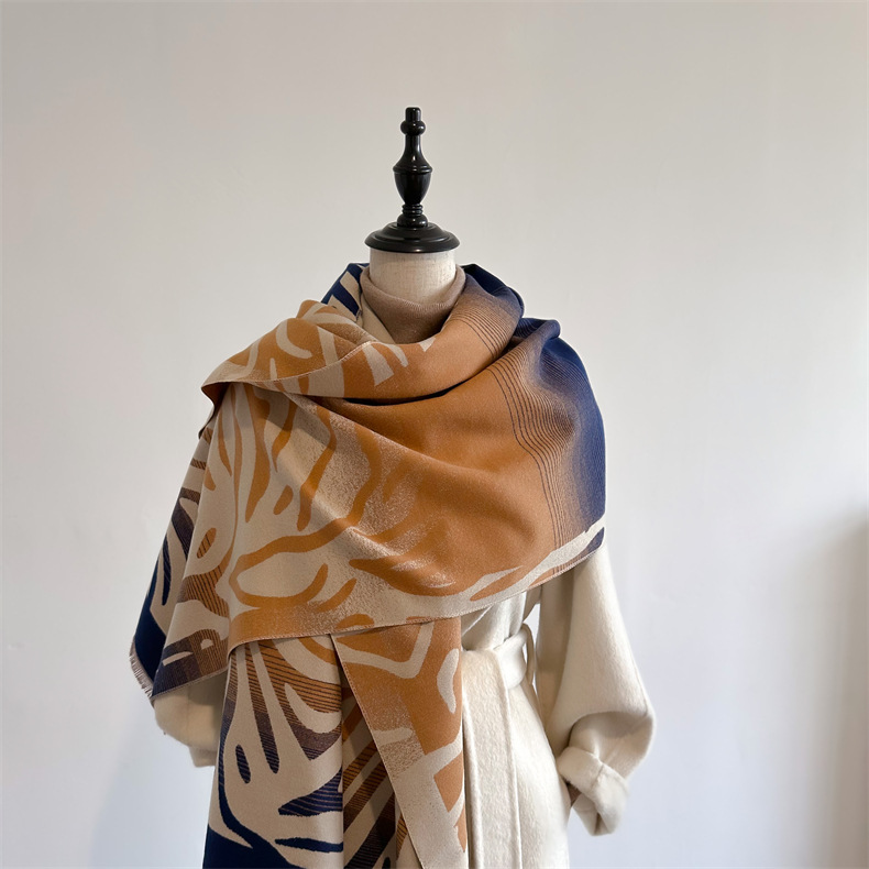 Autumn and Winter I mitation Cashmere Graffiti Wool Scarf Zebra Pattern Long Dual-purpose Air Conditioning Shawl Warm_voghion.com
