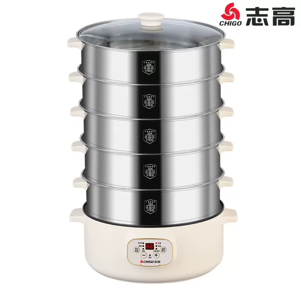 志高电蒸锅双层三层蒸菜电热锅家用自动大容量多功能一体蒸馍蒸笼