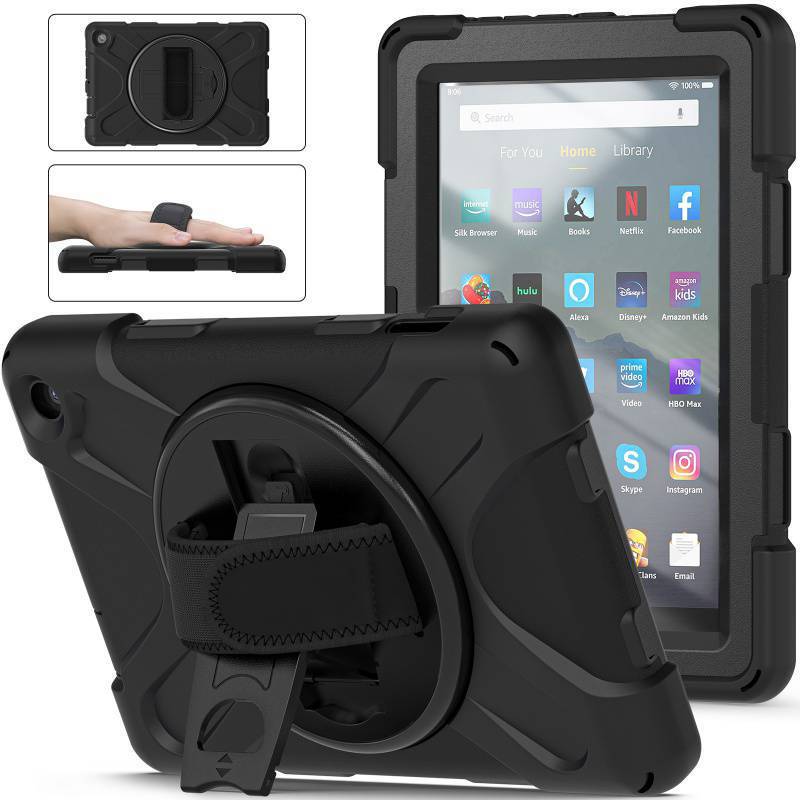 For kindle Fire 7 2022 HD7 hand support anti-drop tablet computer protective case leather case