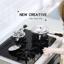 静态娃屋场景微缩玩具模型娃娃屋配件迷你厨具锅具煲3件套 D266