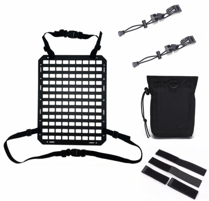 Car seat tactical hanging panel MOLLE vehicle storage panel ABS material universal modification part black 43×33
