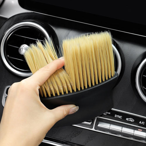 Car interior dusting brush air conditioner outlet cleaning soft brush car gap brush beauty brush yellow hair detail brush