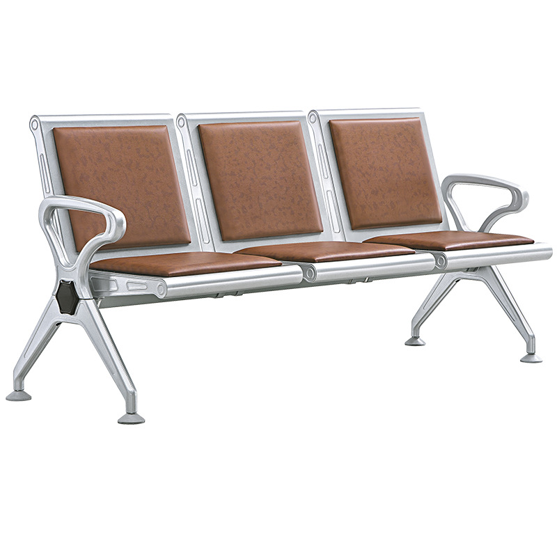 Fábrica personalizada al por mayor escuela aeropuerto estación de autobuses cojín de cuero Silla de fila esqueleto de metal de acero laminado en frío SILLA DE espera multi-persona image 6