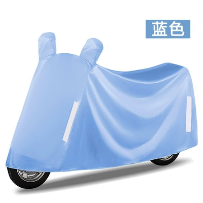 Electric Vehicle Cover, Rainproof and Sunproof Rain Cover, Thickeneded Motorcycle Cover, Rain Cover, Waterproof, Windproof and Dustproof Sunshade (Car clothing) - 3xl-blue