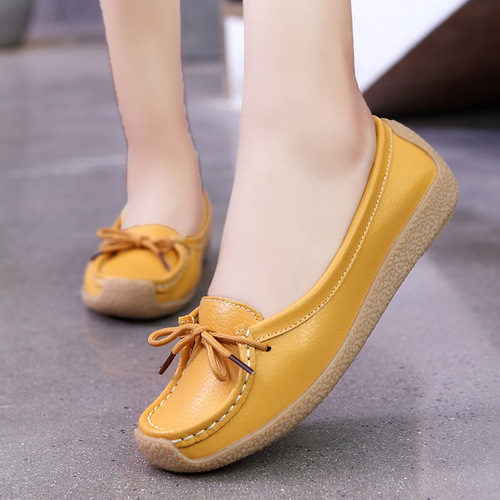 Flat casual women's shoes, white mother's shoes, pinto snail shoes, soft bottom comfortable casual non-slip nurse work shoes