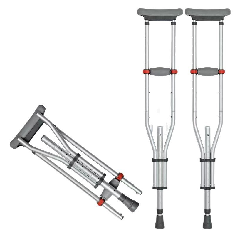 Thickened Aluminum Alloy Crutches for the Elderly, Underarm Walkers, Lightweight Crutches for the Disabled, Foldable and Telescopic Walkers