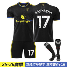 2526红魔二客17加纳乔球衣8号B费16迪亚洛10库尼亚儿童足球服套装