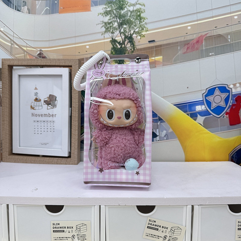 Labubu高透版遛娃盲盒15cm可放拉布布搪胶保护套可爱防尘收纳展示|undefined