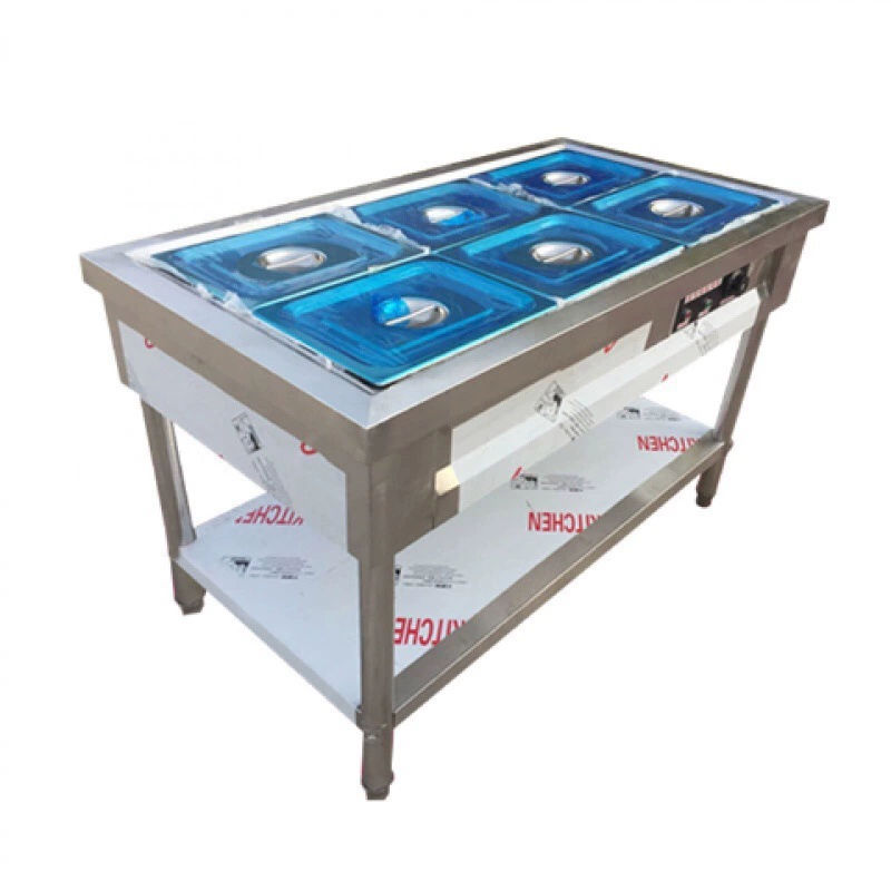 Изолирующий стол для фаст-фуда, коммерческий подогреваемый суповый бассейн, изоляционный стол для продажи еды в отеле, оборудование для столовой, электрический подогрев, фургон для фаст-фуда из нержавеющей стали