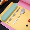 Handheld tableware stainless steel, set, chopsticks, spoon, fork, 3 piece set, Birthday gift