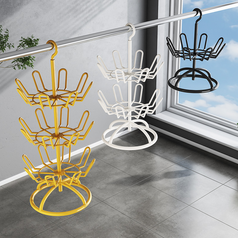 Shoe Drying Rack for Outdoor Balcony, Floor-Standing Sandal Rack, Wrought Iron Drying Rack, Rotating Shoe Rack for Drying Shoes and Slippers